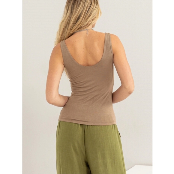 #405 🛑M,L BOHO CHIC TRENDY SCOOP Neck Tank Top - Picture 7 of 15